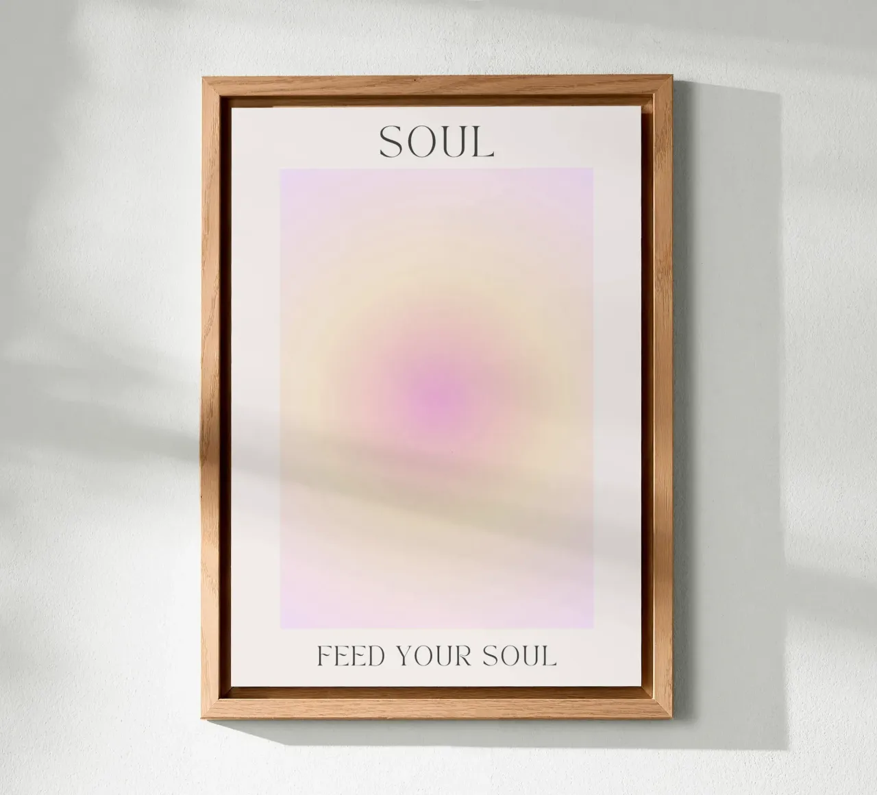 "Nutrire l'anima" Arte spirituale a pastello a gradiente di aura pannello forex da homdeco