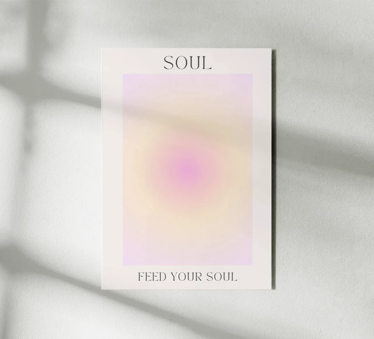"Nutrire l'anima" Arte spirituale a pastello a gradiente di aura pannello forex da homdeco