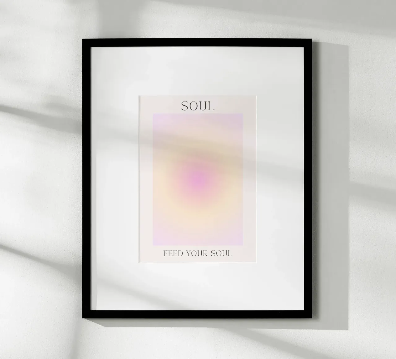 "Nutrire l'anima" Arte spirituale a pastello a gradiente di aura poster da homdeco