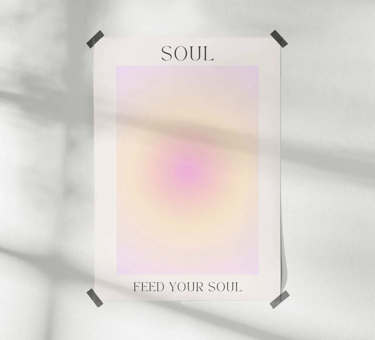 "Nutrire l'anima" Arte spirituale a pastello a gradiente di aura poster da homdeco