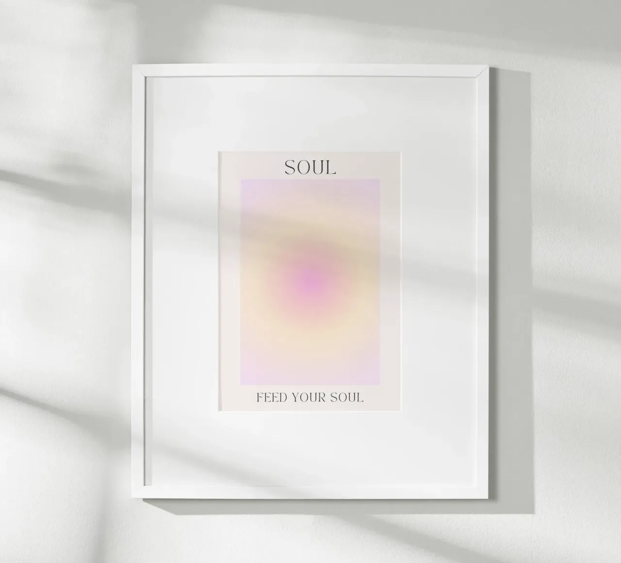 "Nutrire l'anima" Arte spirituale a pastello a gradiente di aura poster da homdeco