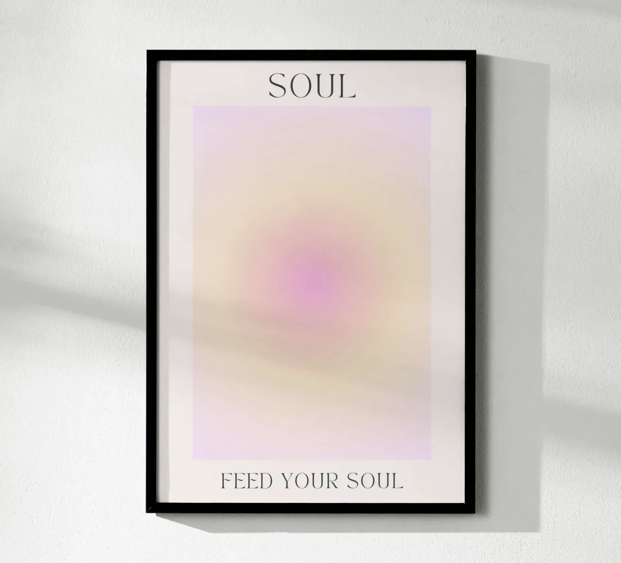 "Nutrire l'anima" Arte spirituale a pastello a gradiente di aura poster da homdeco