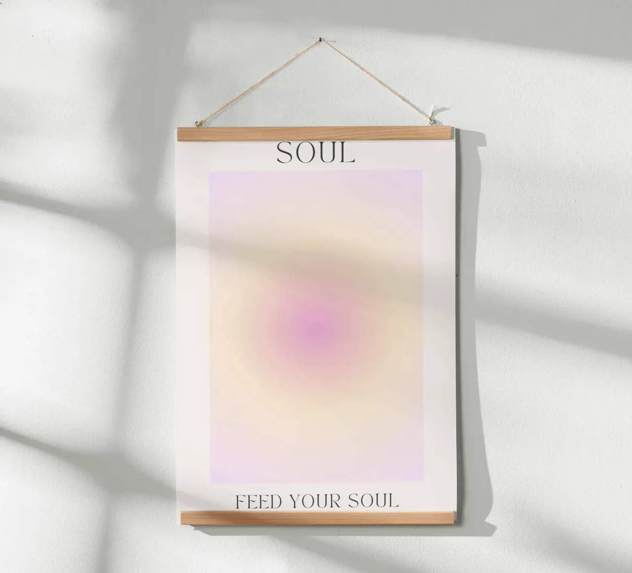 "Nutrire l'anima" Arte spirituale a pastello a gradiente di aura poster da homdeco