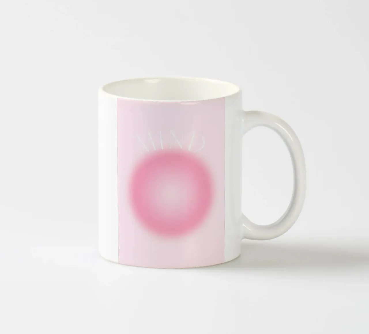 Poster artistico astratto "MIND" Soft Pink Aura Gradient tazza in ceramica da homdeco