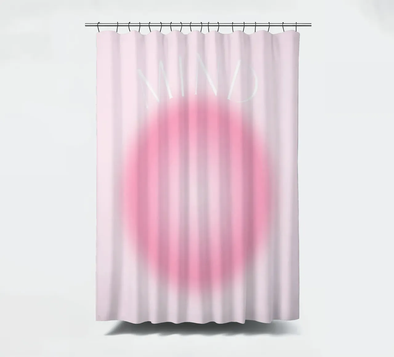 "MIND" Soft Pink Aura Gradient Abstract Poster Art shower curtain by homdeco