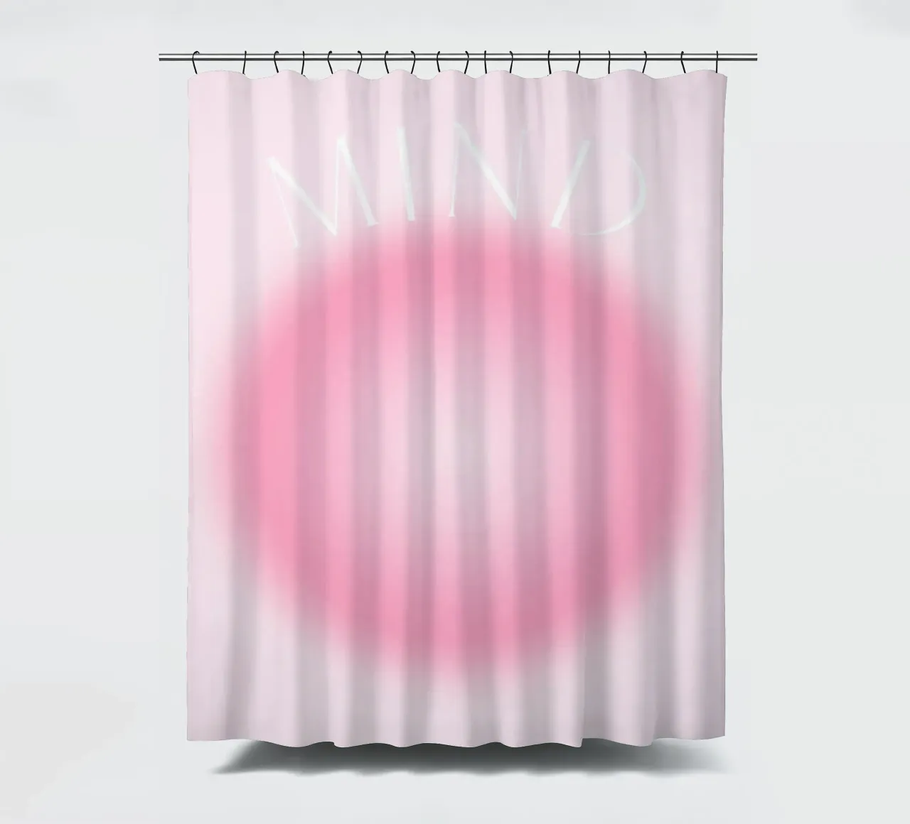 "MIND" Soft Pink Aura Gradient Abstract Poster Art shower curtain by homdeco