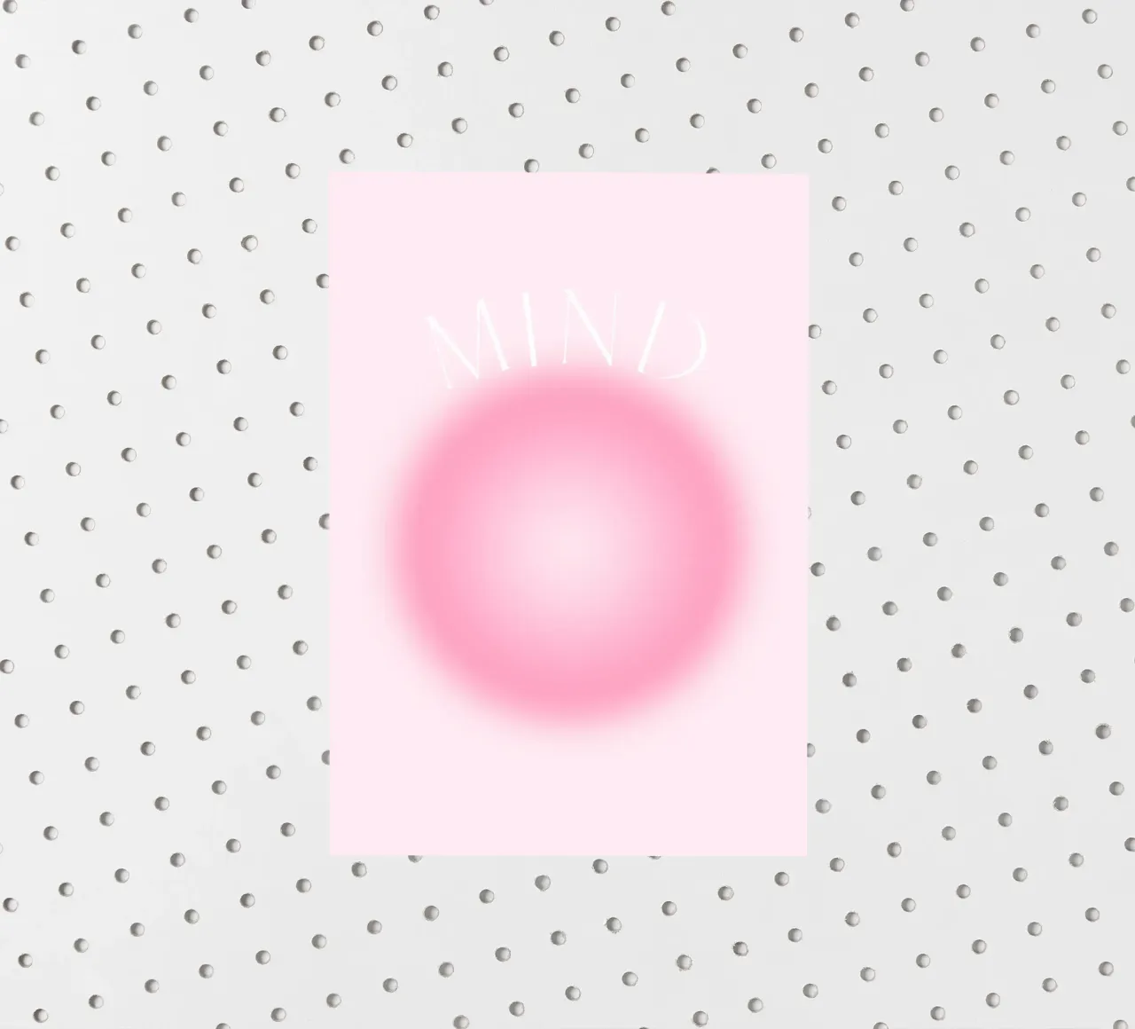 "MIND" Soft Pink Aura Gradient Abstract Poster Art sticker by homdeco