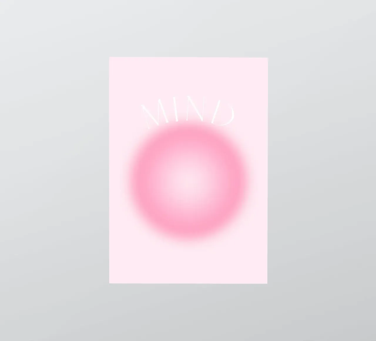 "MIND" Soft Pink Aura Gradient Abstract Poster Art sticker by homdeco