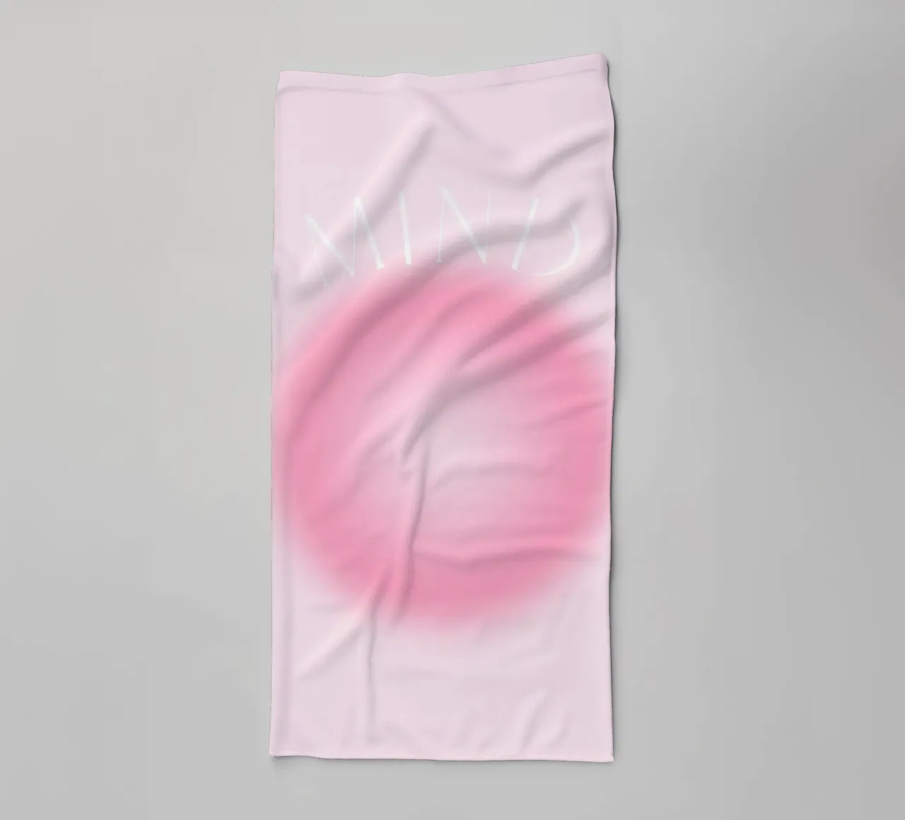 "MIND" Soft Pink Aura Gradient Abstract Poster Art towel by homdeco