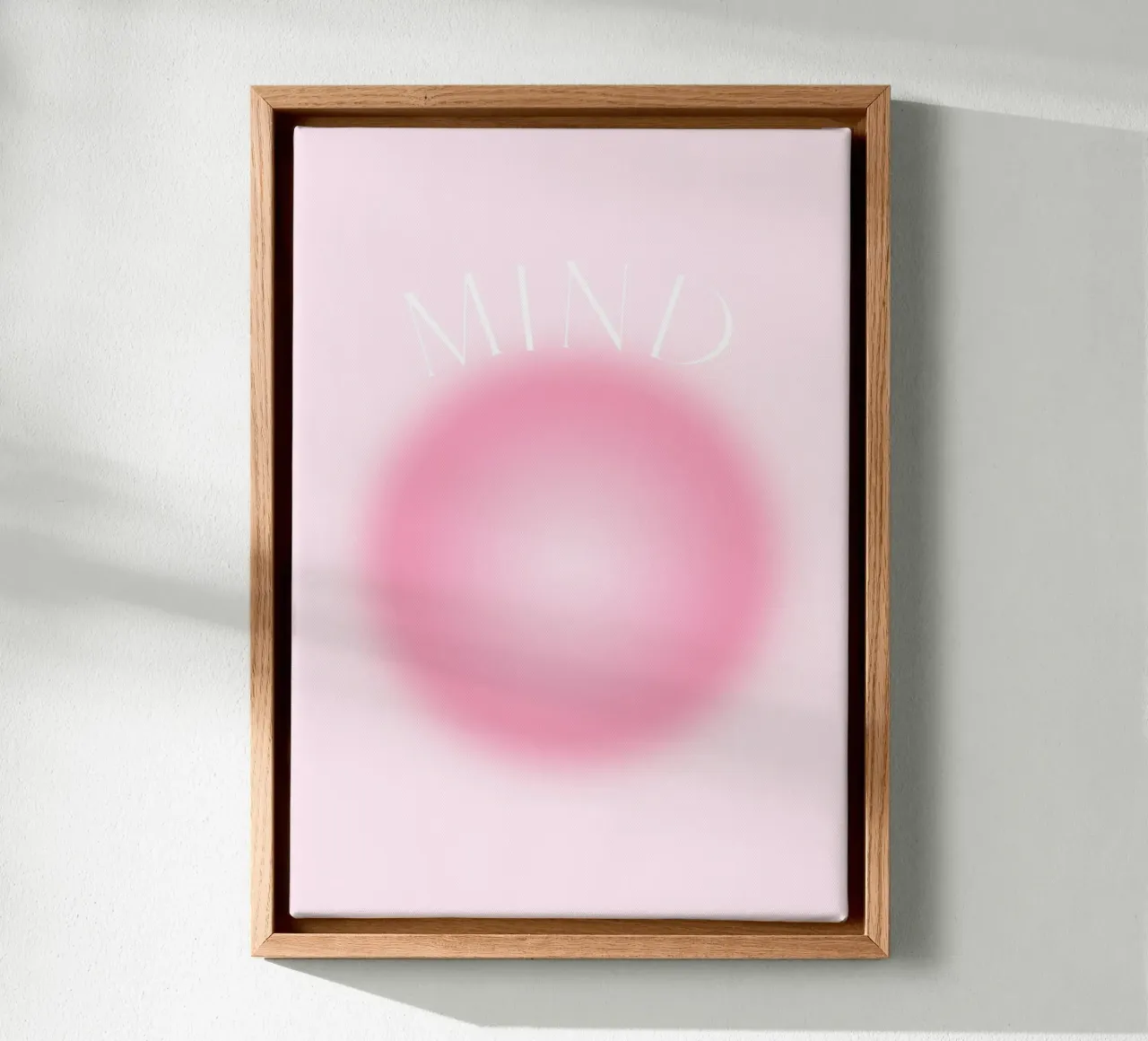 "MIND" Soft Pink Aura Gradient Abstract Poster Art canvas by homdeco