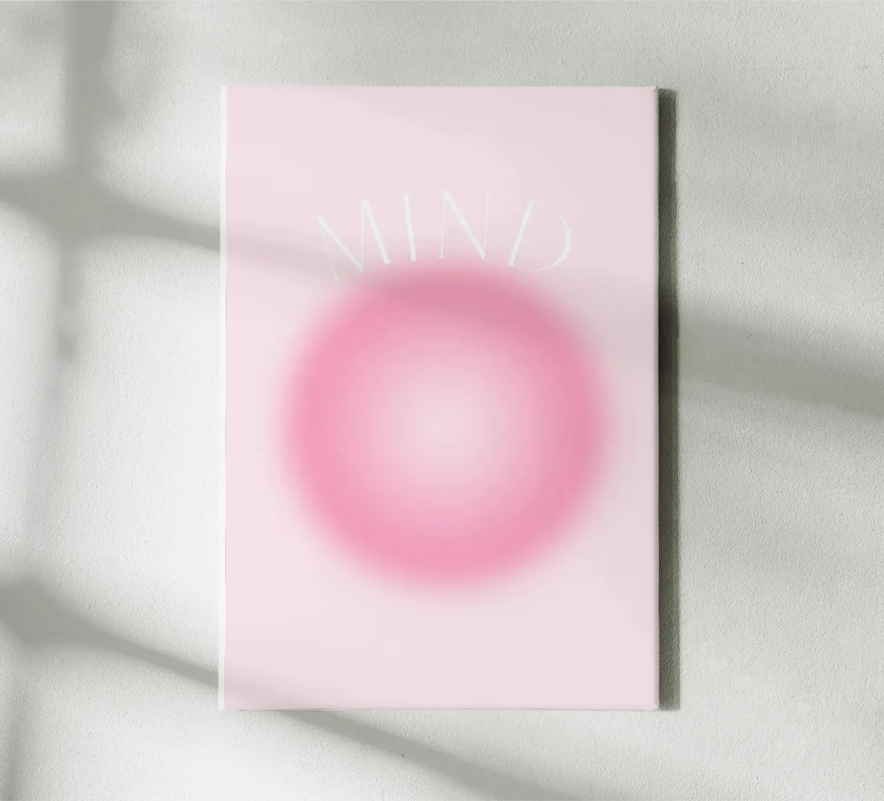 "MIND" Soft Pink Aura Gradient Abstract Poster Art canvas by homdeco