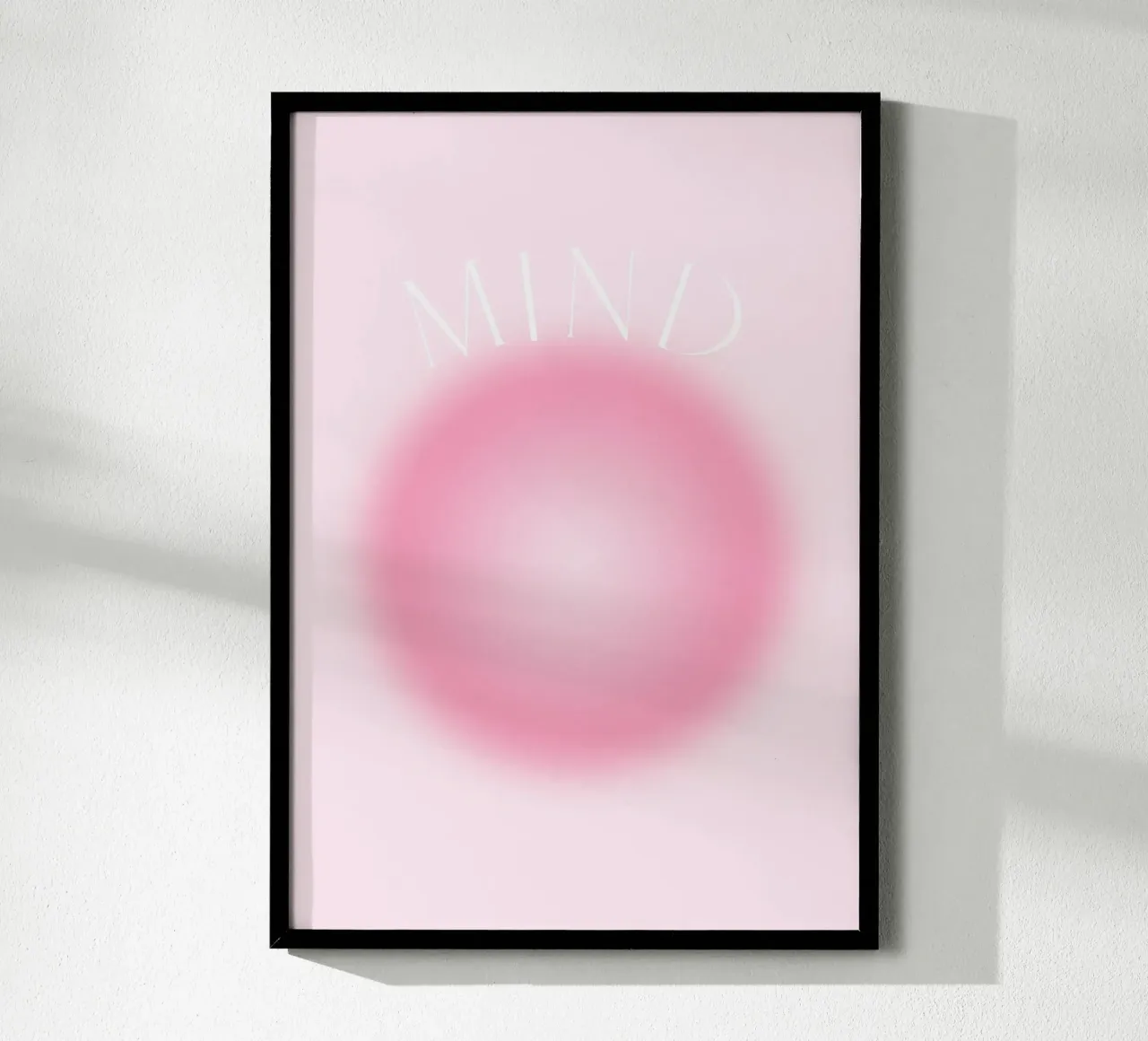 "MIND" Soft Pink Aura Gradient Abstract Poster Art Poster von homdeco