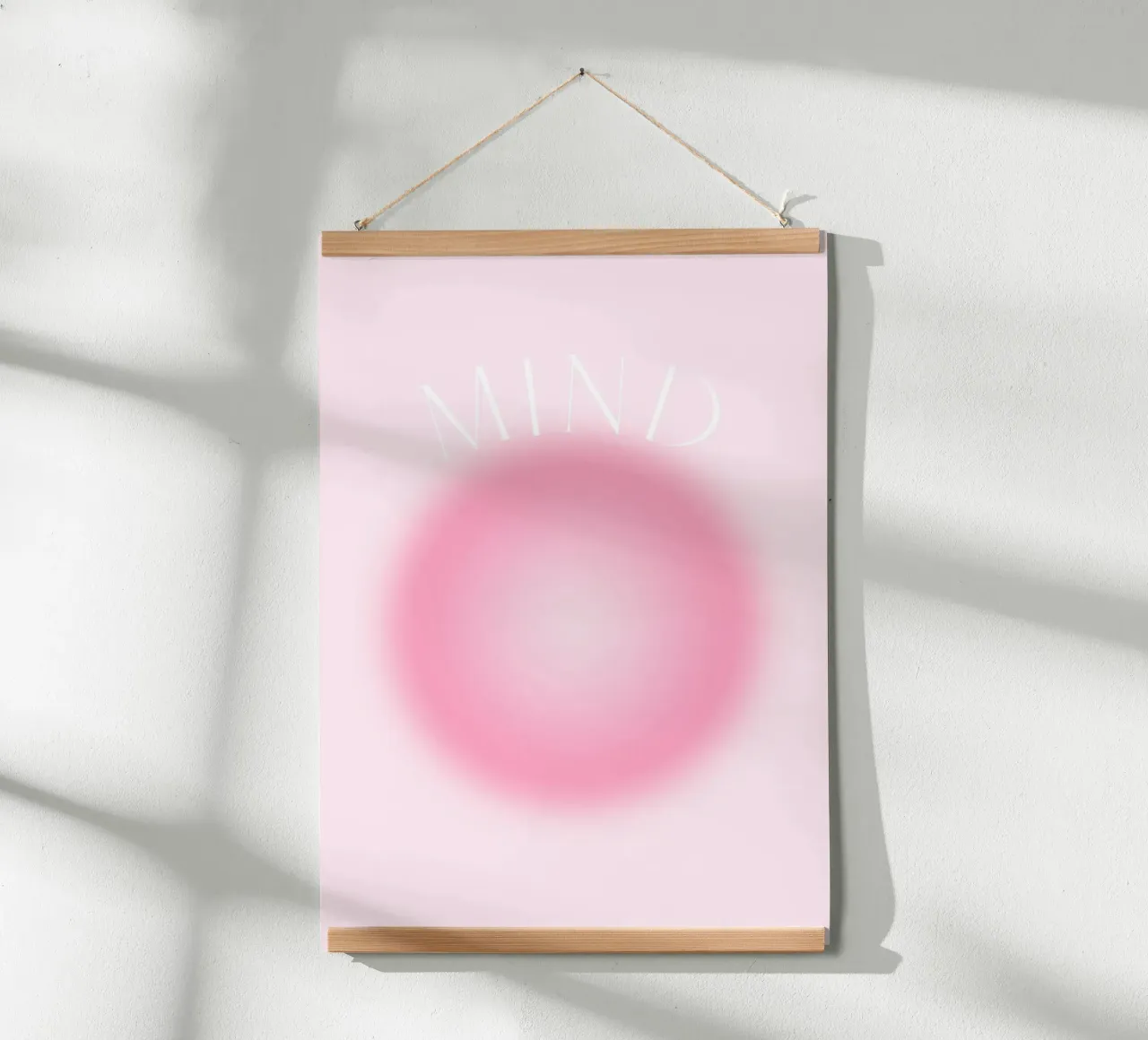 "MIND" Soft Pink Aura Gradient Abstract Poster Art Poster von homdeco