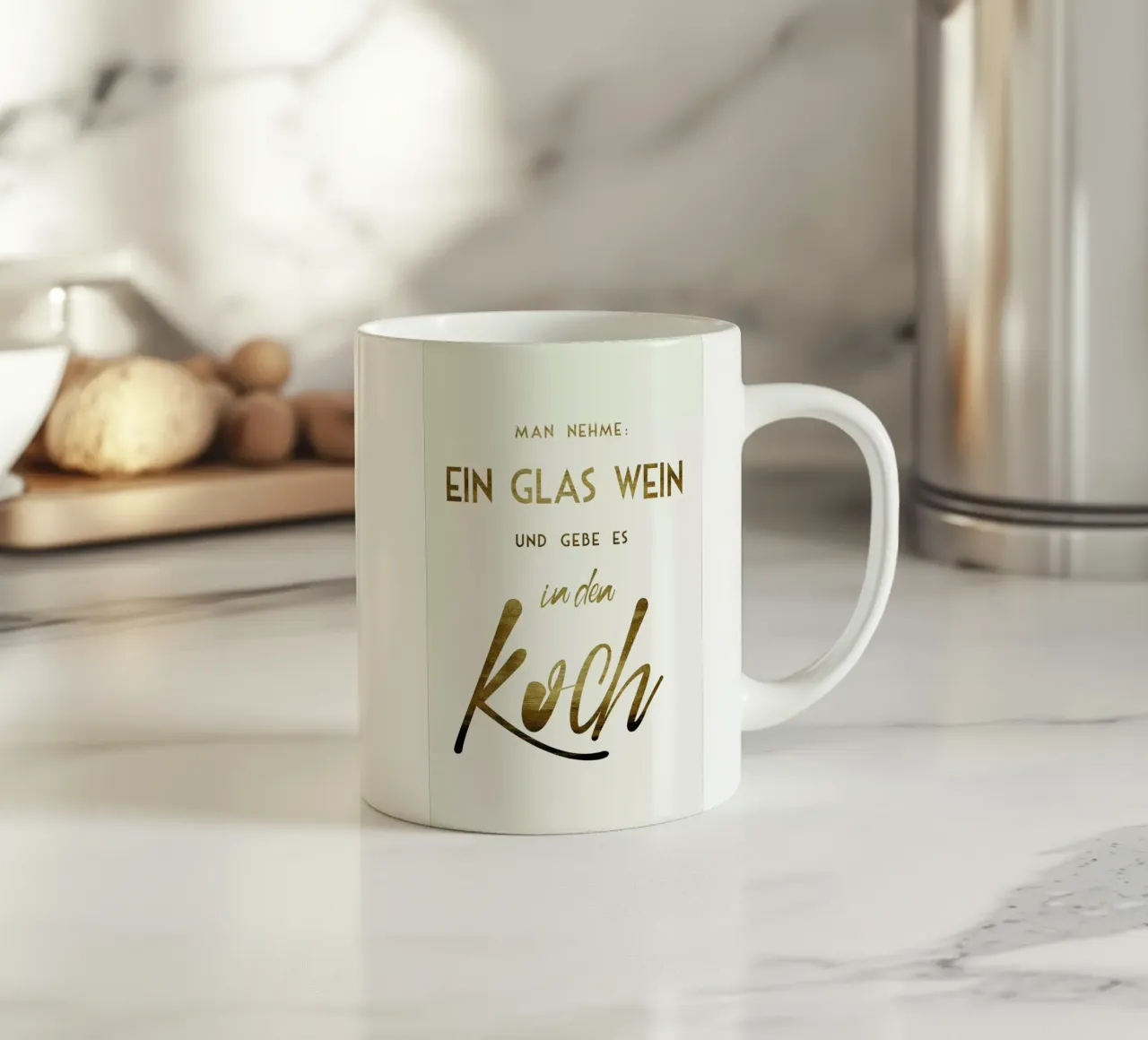 Ein Glas Wein tazza in ceramica da Kubistika