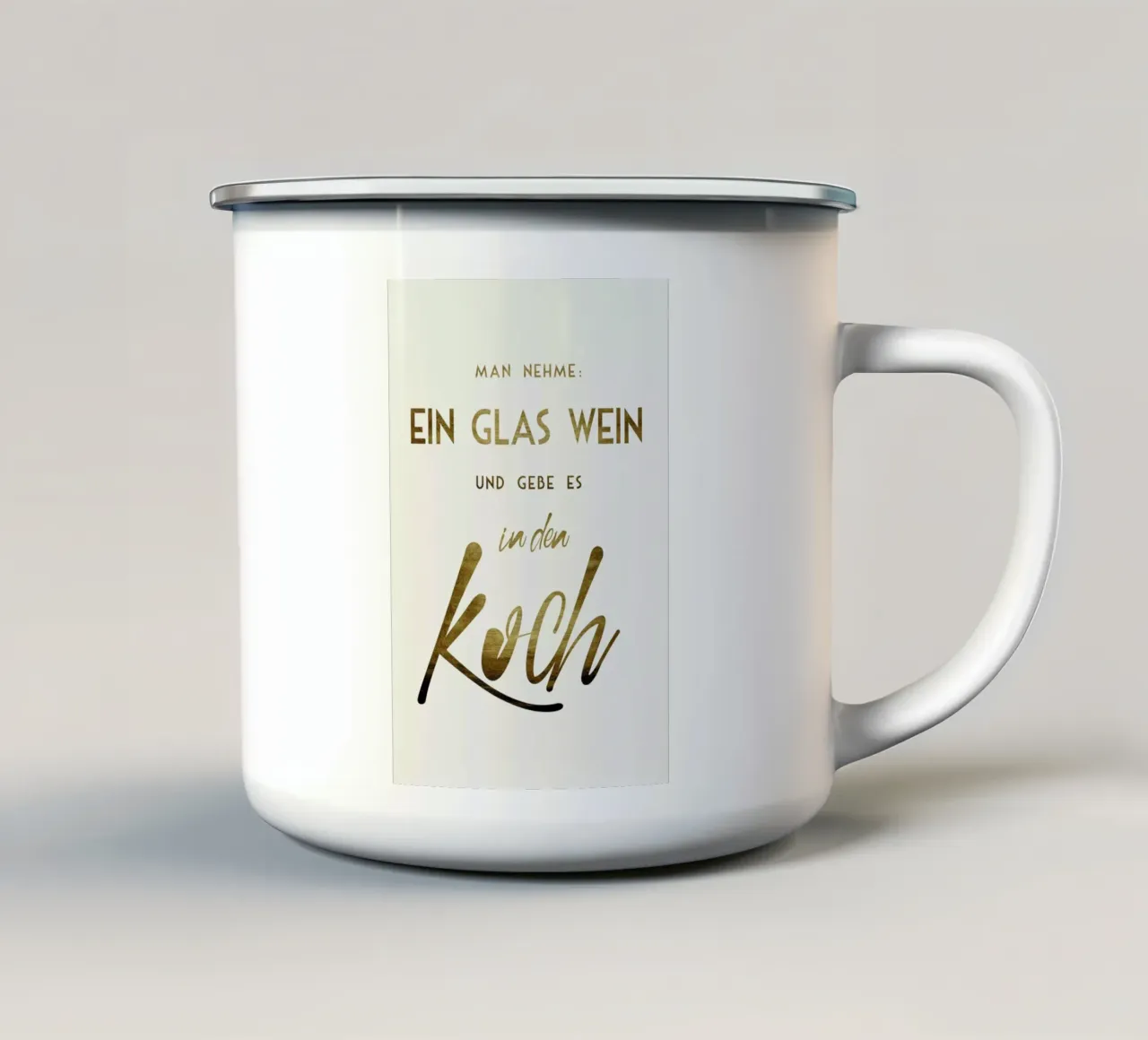 Ein Glas Wein tazza in smalto da Kubistika