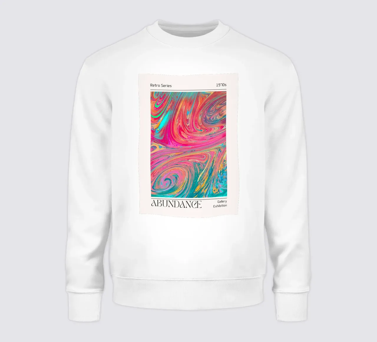 "Abundancia" 1970s Retro Swirl Abstract Art Print sudadera de homdeco