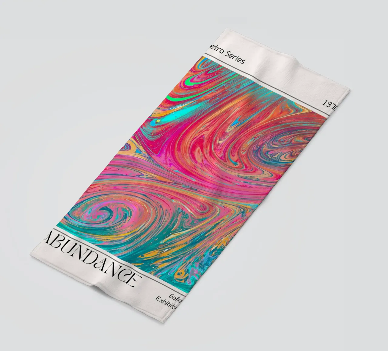 "Abundance" 1970s Retro Swirl Abstract Art Print beach towel by homdeco