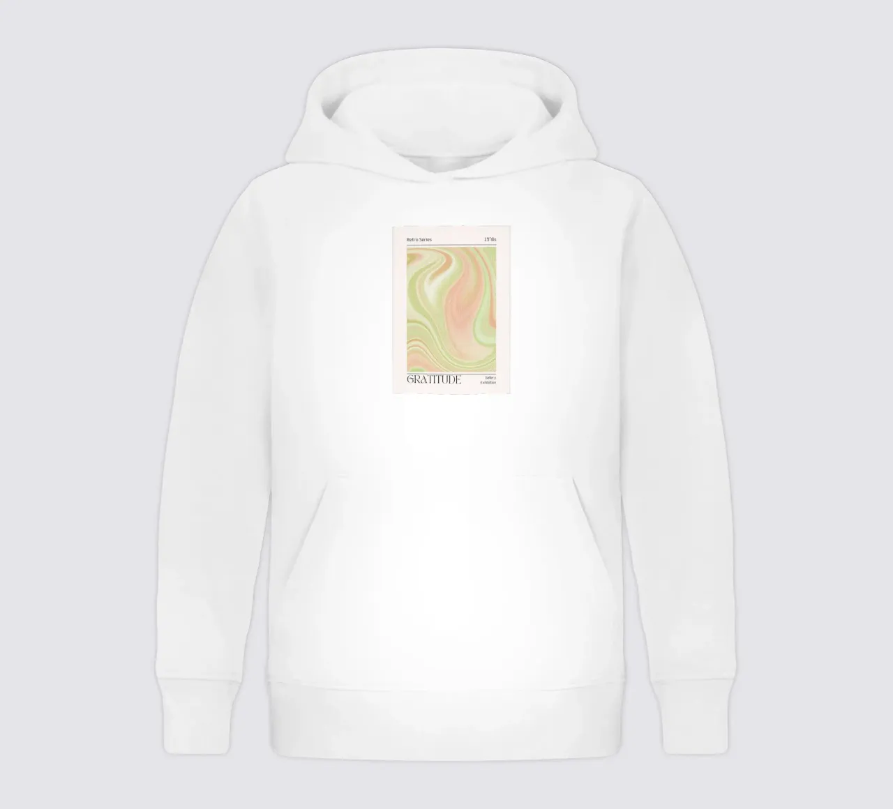 "Gratitude" 1970s Retro Marbled Abstract Art Print sudadera con capucha para niño de homdeco