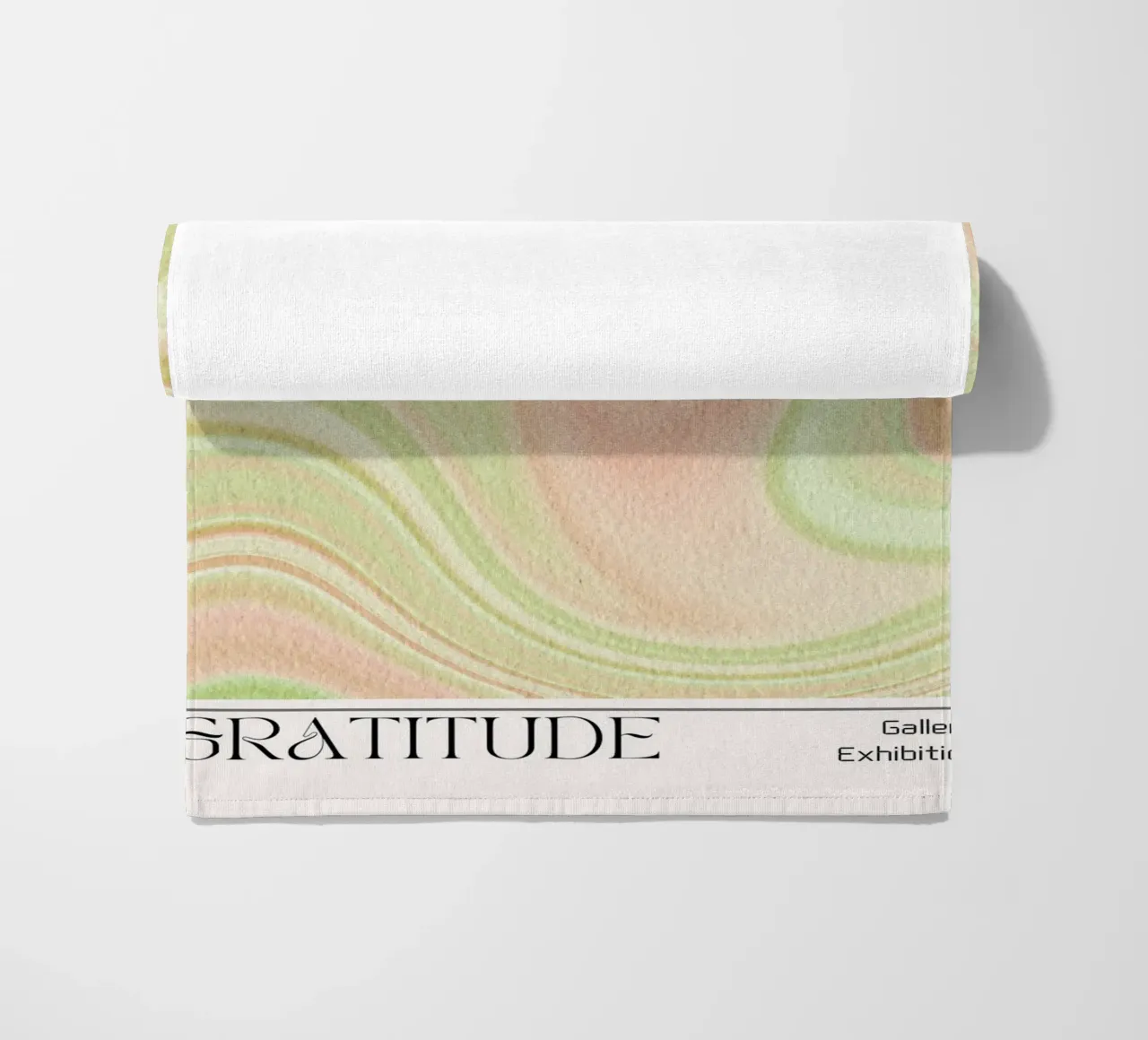 "Gratitude" 1970s Retro gemarmerde abstracte kunstdruk strandhanddoek van homdeco