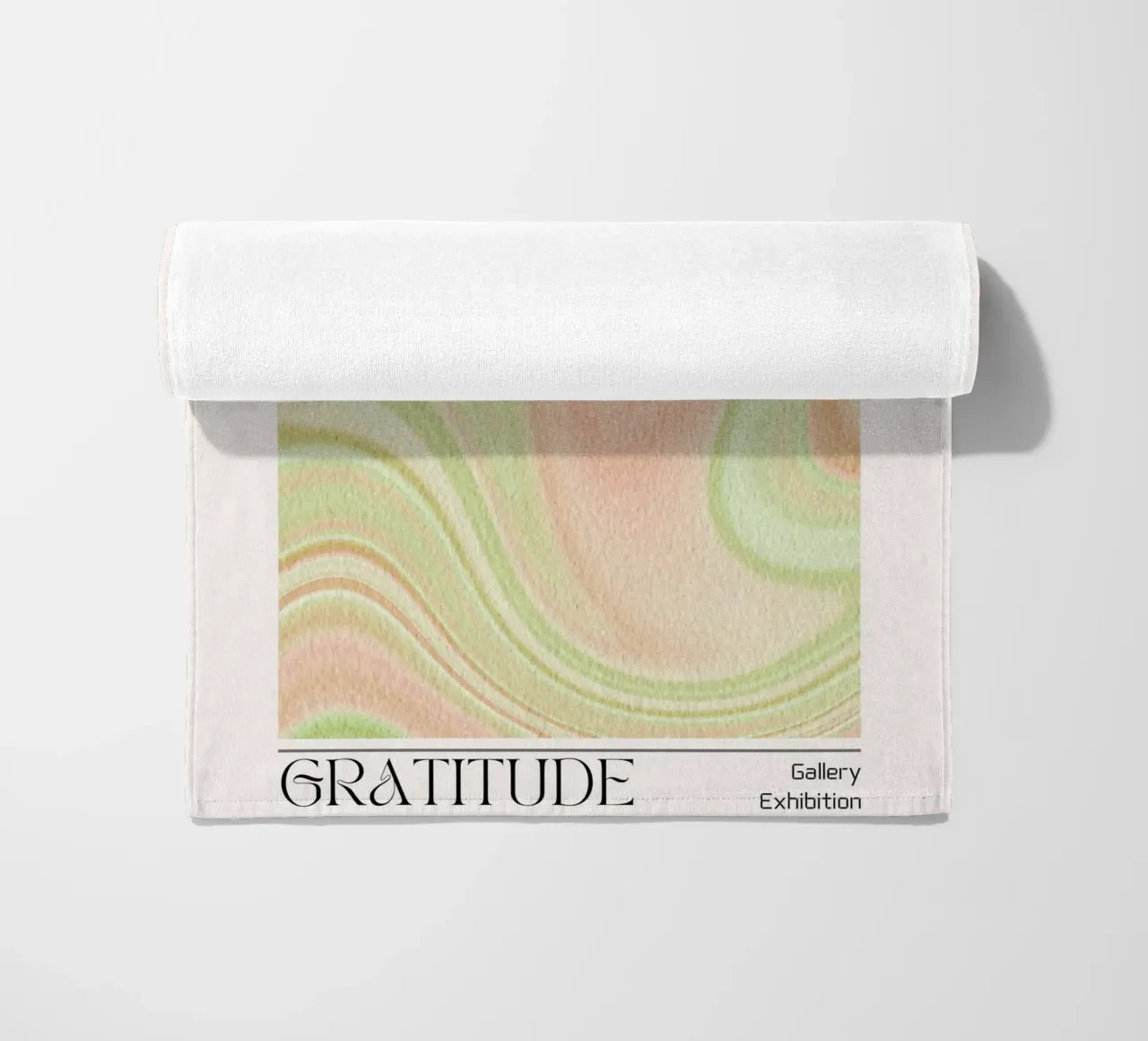"Gratitude" 1970s Retro gemarmerde abstracte kunstdruk strandhanddoek van homdeco
