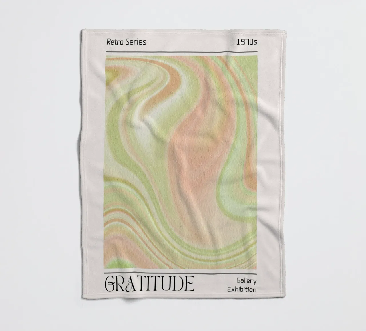 "Gratitude" 1970s Retro gemarmerde abstracte kunstdruk fleecedeken van homdeco