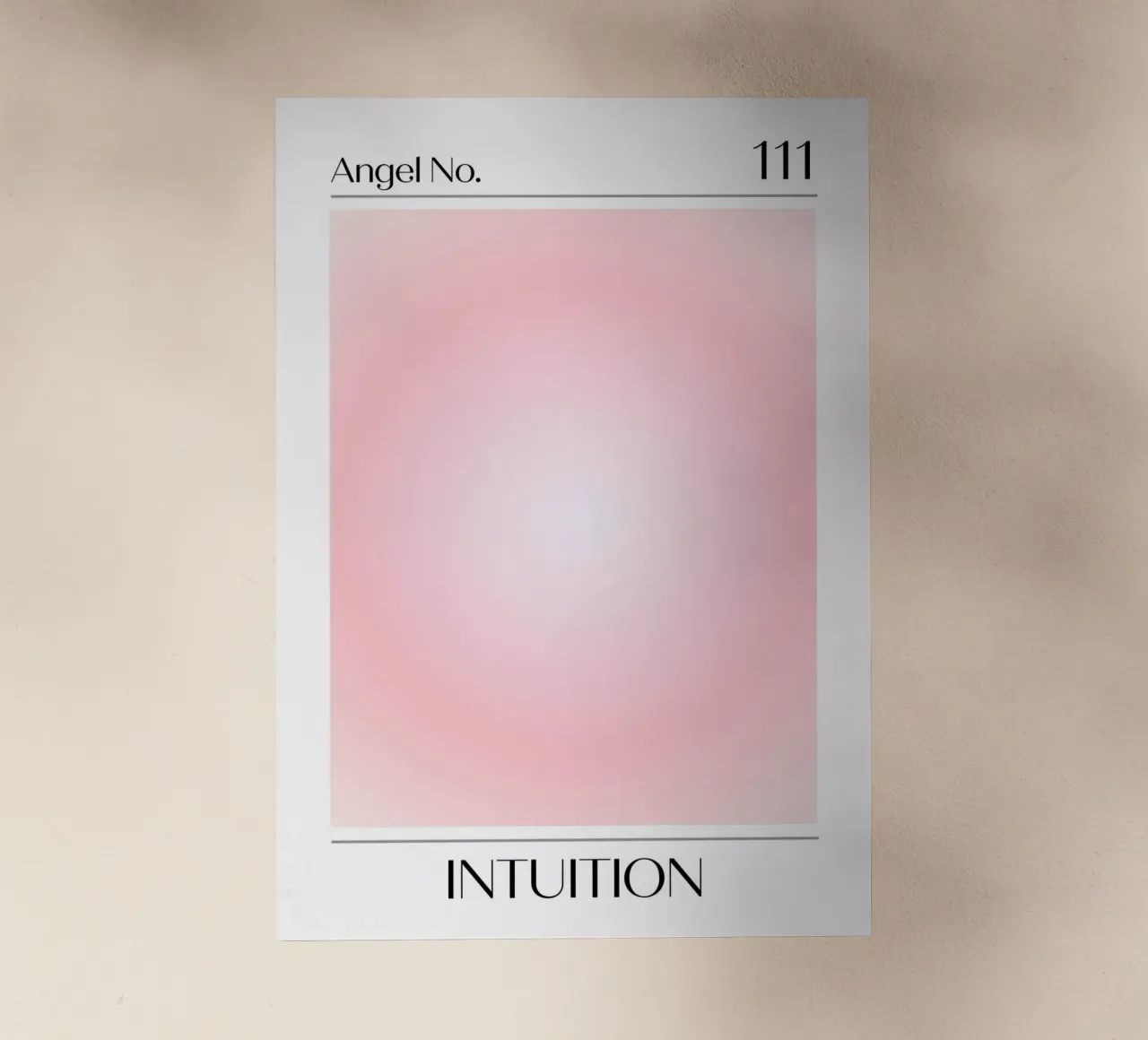 Angelo Numero 111 Intuizione Poster Aura Rosa Soft pellicola backlit da homdeco