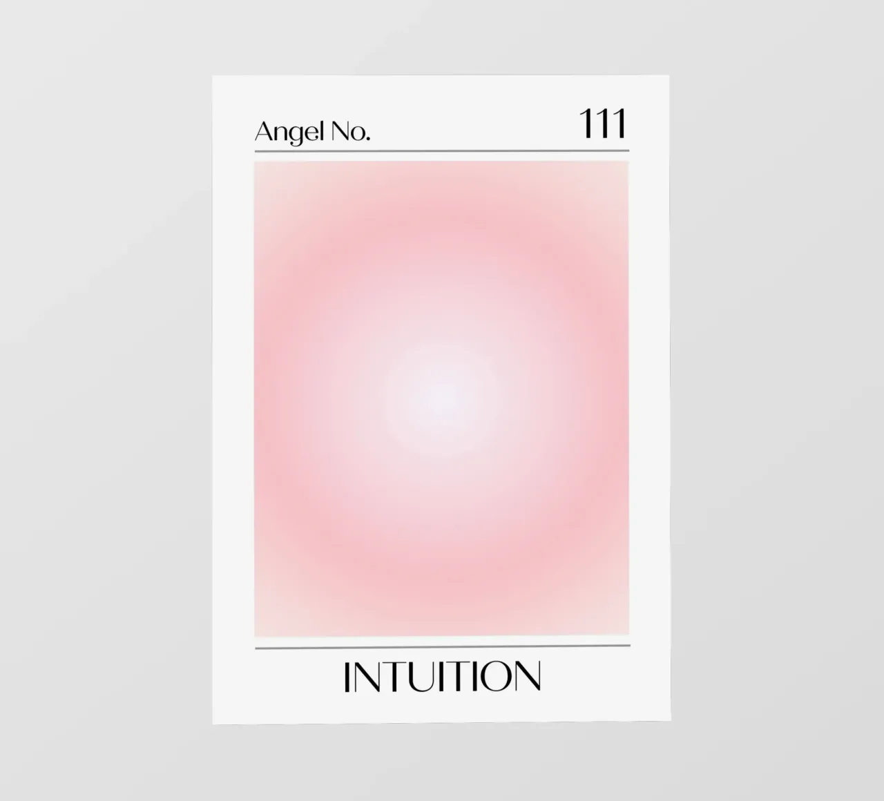 Angelo Numero 111 Intuizione Poster Aura Rosa Soft pellicola backlit da homdeco
