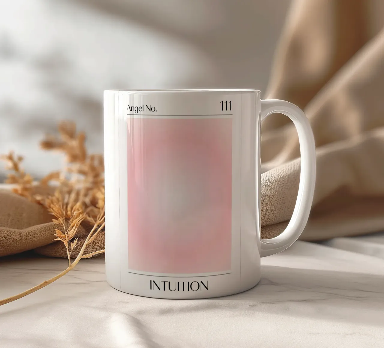 Angelo Numero 111 Intuizione Poster Aura Rosa Soft tazza in ceramica da homdeco