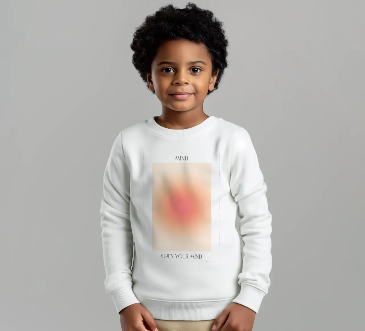 Arte astratta "Open Your Mind" Rosa Pesca Aura Gradiente felpa bambino da homdeco