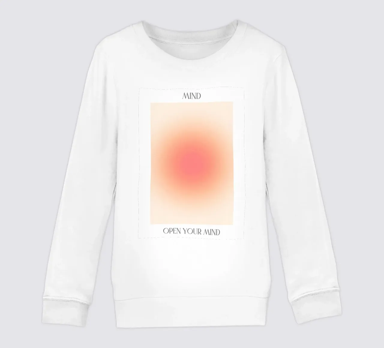 Arte astratta "Open Your Mind" Rosa Pesca Aura Gradiente felpa bambino da homdeco
