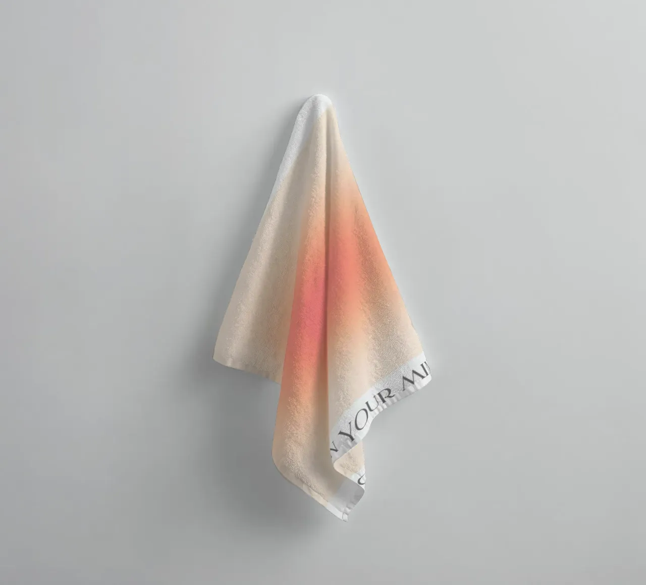 "Open Your Mind" Pfirsich Rosa Aura Gradient Abstrakte Kunst Handtuch von homdeco