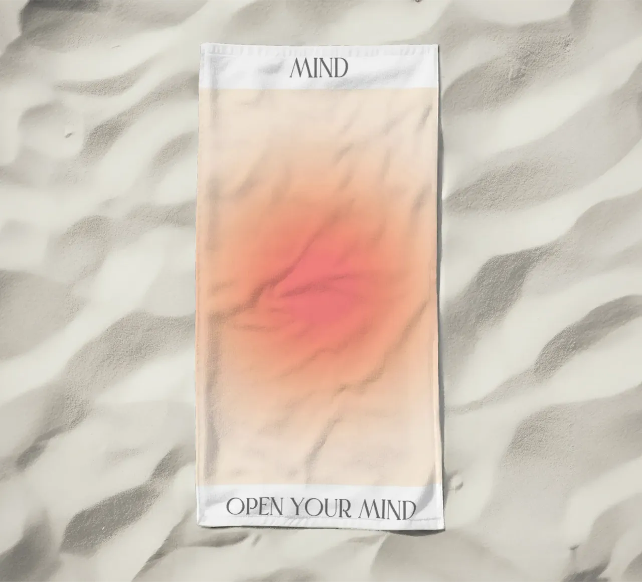 Arte astratta "Open Your Mind" Rosa Pesca Aura Gradiente telo mare da homdeco