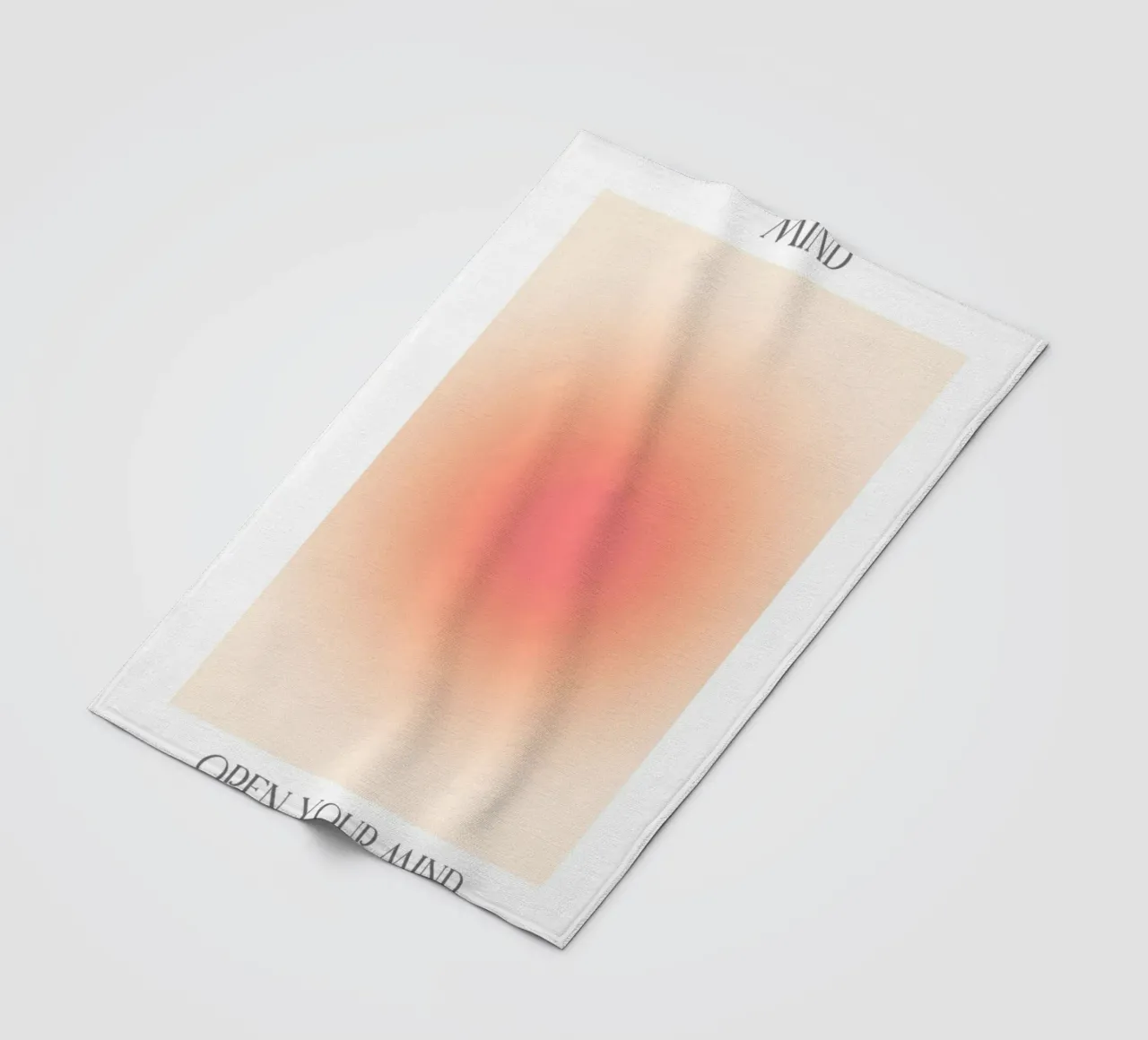 "Open Your Mind" Peach Pink Aura Gradient Abstract Art fleece blanket by homdeco