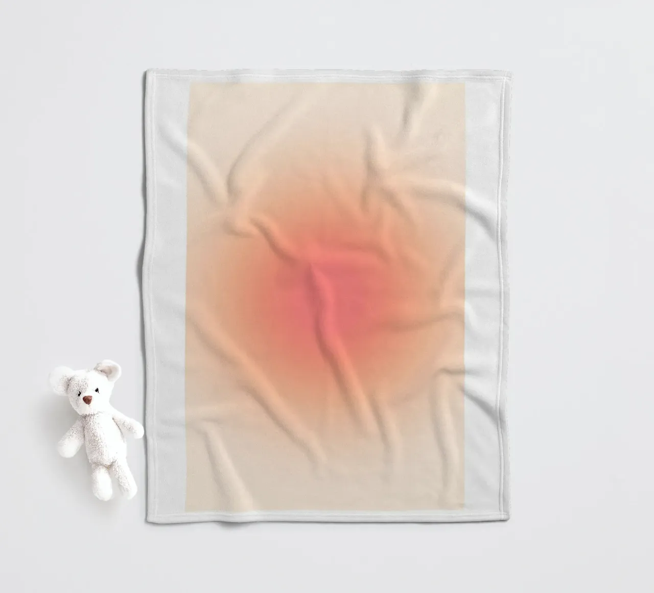 "Open Your Mind" Peach Pink Aura Gradient Abstract Art fleece blanket by homdeco