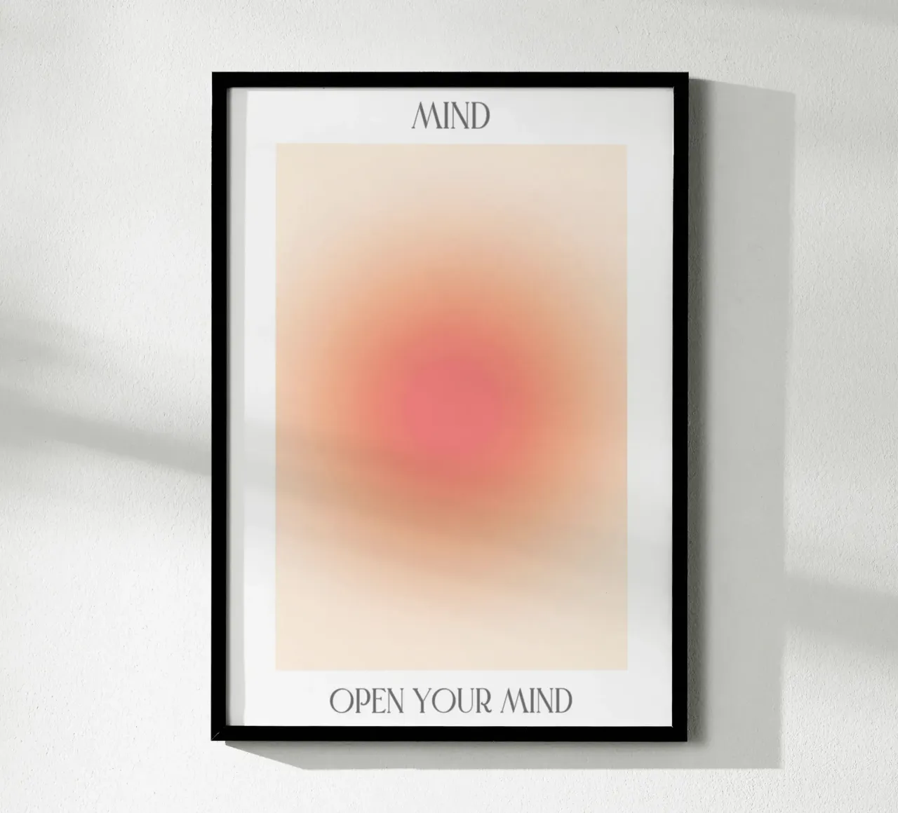 "Open Your Mind" Peach Pink Aura Gradient Abstract Art hahnemühle by homdeco