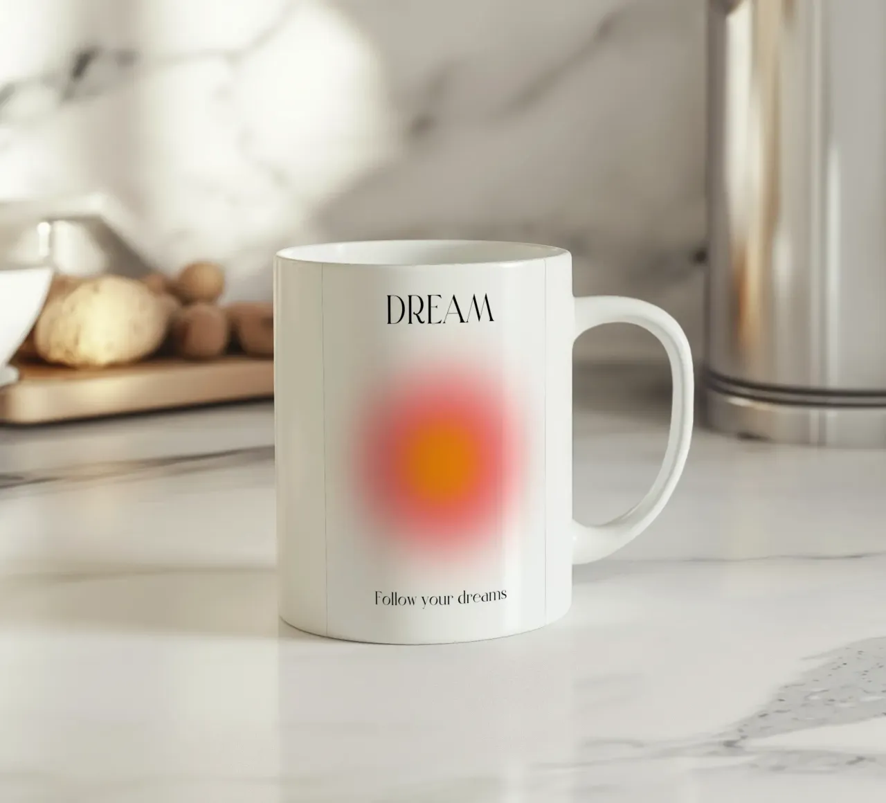 "DREAM" Segui i tuoi sogni Aura Gradient Poster Art tazza in ceramica da homdeco