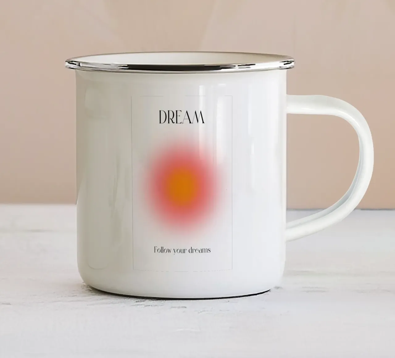 "DREAM" Segui i tuoi sogni Aura Gradient Poster Art tazza in smalto da homdeco