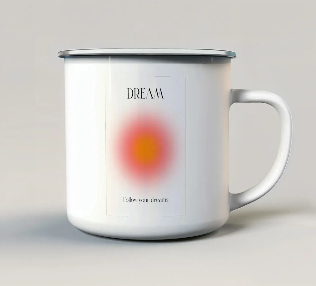 "DREAM" Segui i tuoi sogni Aura Gradient Poster Art tazza in smalto da homdeco