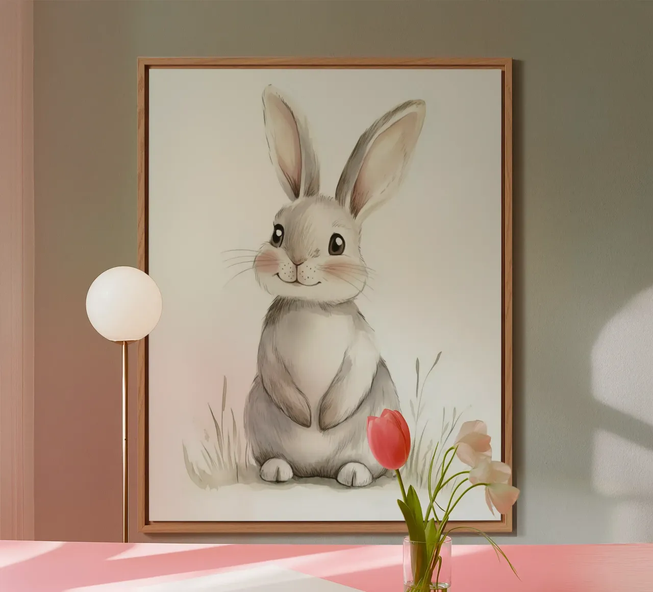 Whimsical Bunny alu-dibond by Happy Littles