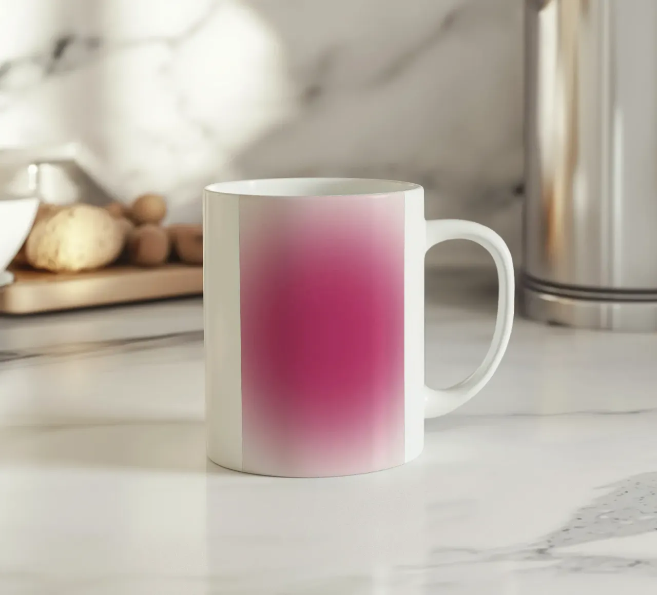 Levendige Fuchsia Roze Aura Verloop Abstract Poster Kunst keramische mok van homdeco