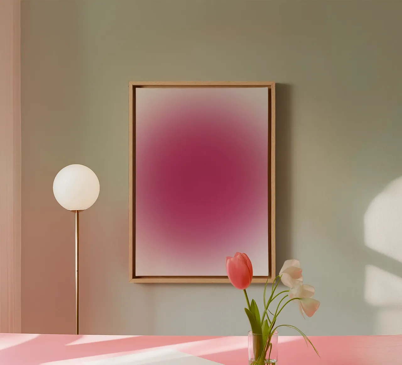 Levendige Fuchsia Roze Aura Verloop Abstract Poster Kunst canvas van homdeco