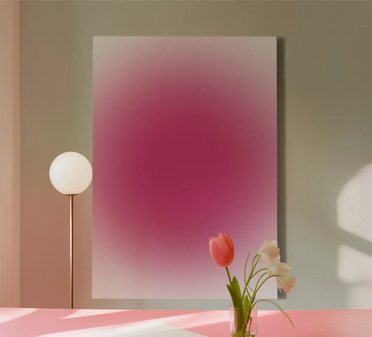 Levendige Fuchsia Roze Aura Verloop Abstract Poster Kunst canvas van homdeco