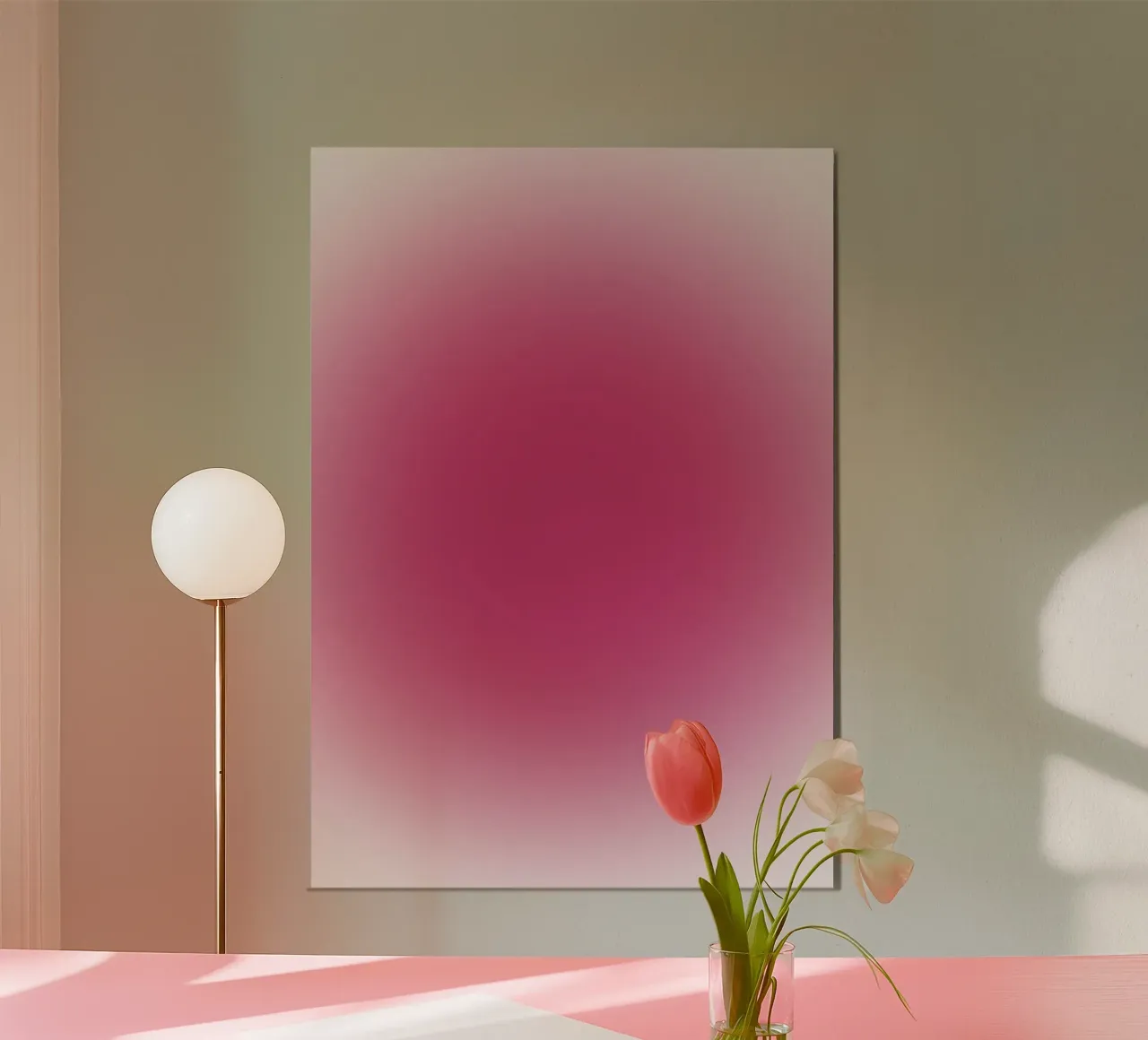 Vibrant Fuchsia Pink Aura Gradient Abstract Poster Art hahnemühle by homdeco