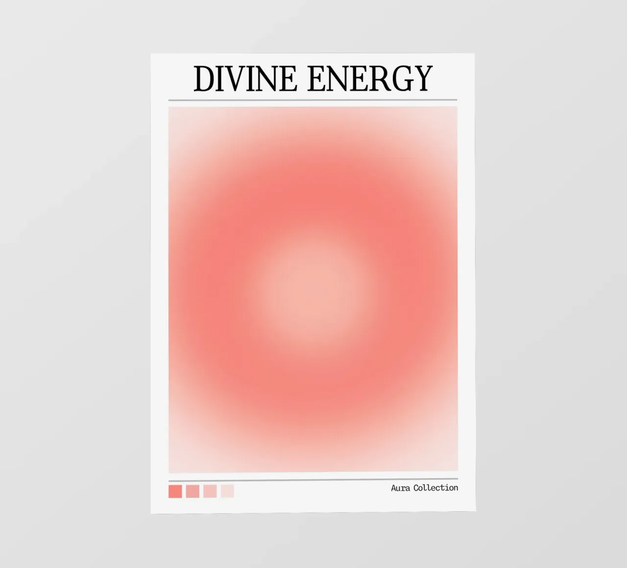 "Divine Energy" Aura Collection Red Peach Gradient Art photo wallpaper by homdeco