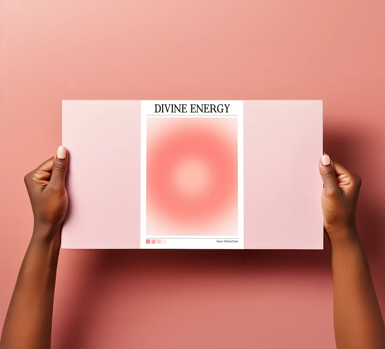 Collection Aura "Energie divine" Art dégradé rouge-pêche planche autocollant de homdeco