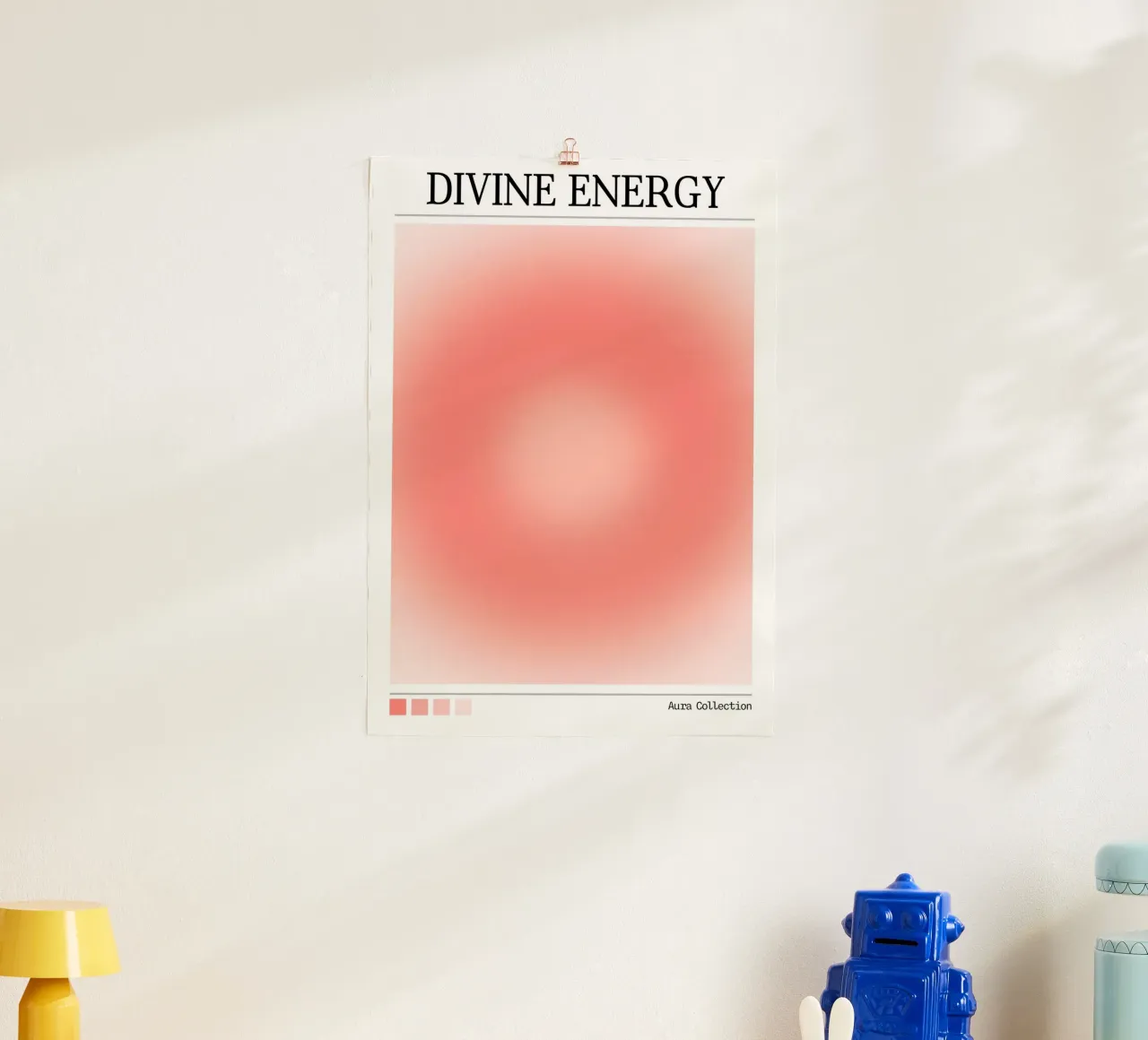 "Divine Energy" Aura Collection Red Peach Gradient Art hahnemühle by homdeco