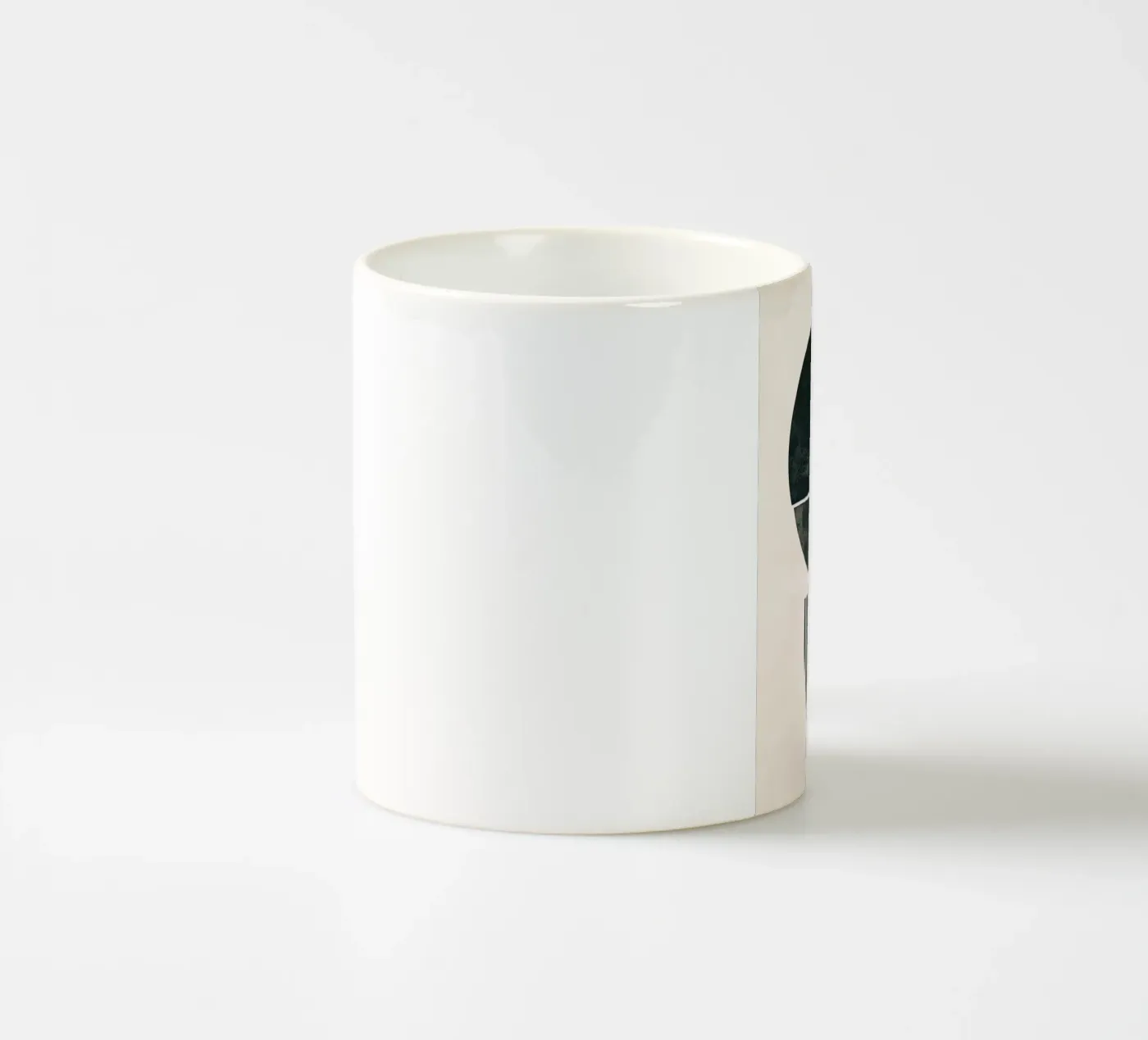 circle half-circle striped-pattern ceramic mug by Ron Bale