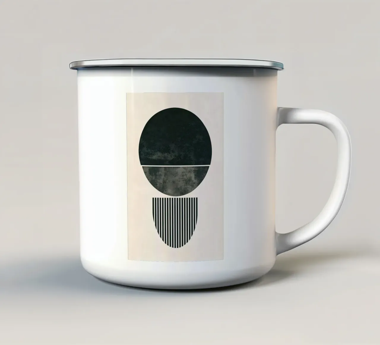 cerchio mezzo cerchio motivo a strisce tazza in smalto da Ron Bale