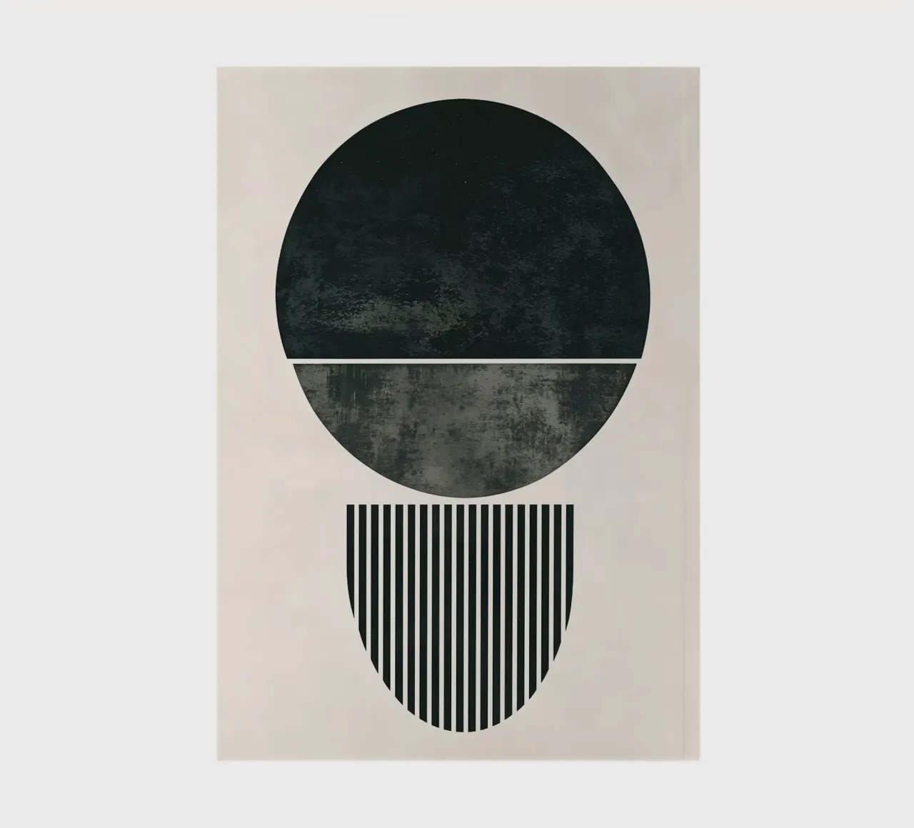 circle half-circle striped-pattern notebook by Ron Bale