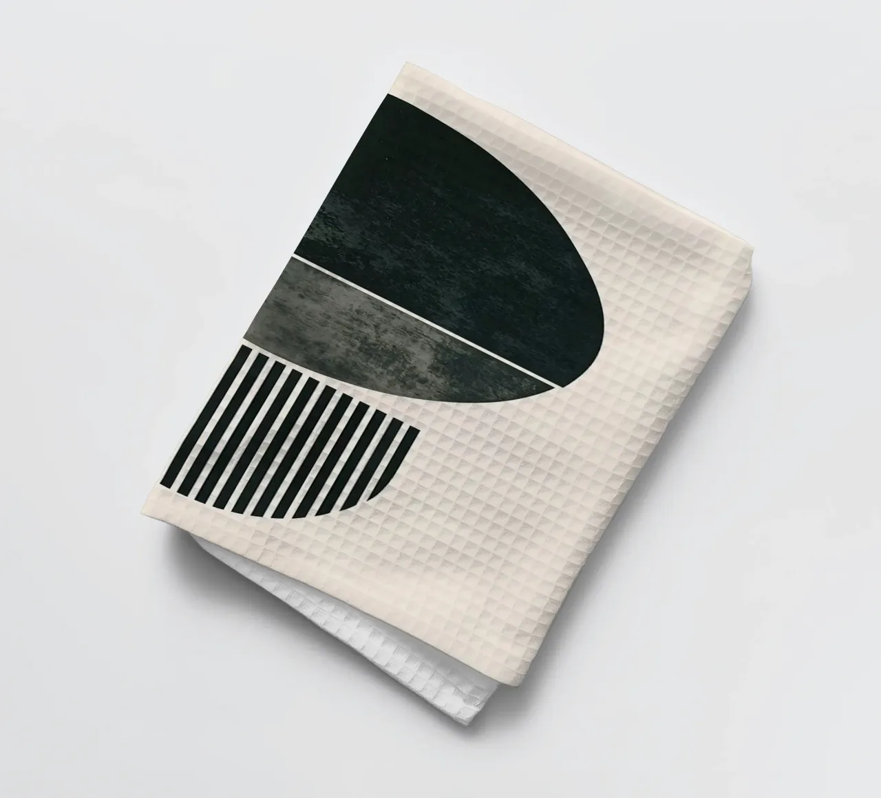 circle half-circle striped-pattern tea towel by Ron Bale